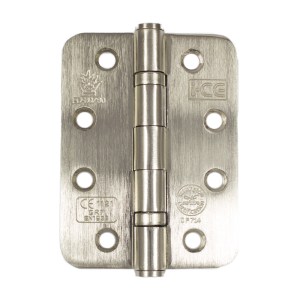 CORE-BULK Mild Steel BallBearing Radius Corner Hinge 100mm CE7 Rated Satin Nickel Plated