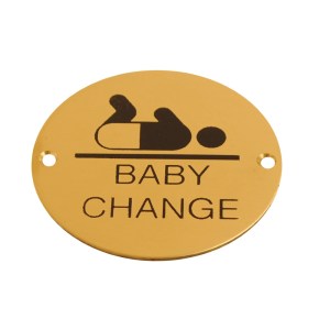 CORE-BULK Disc Screen Printed Baby Change Brass 76mm