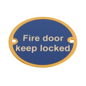 CORE-BULK Disc Fire Door Keep Locked Brass 76mm