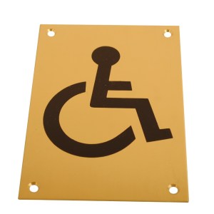 CORE-BULK Sign Screen Printed Disabled Brass 150x100mm
