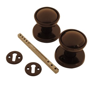 CORE-BULK Rim/Mortice Knob Set Brown