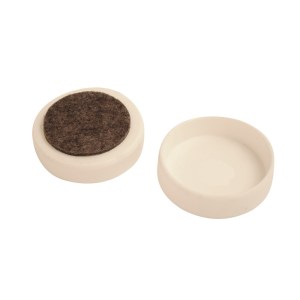 CORE-BULK Caster Cup Large White & Felt Pad 68mm Felt Pad