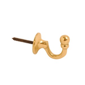 CORE-BULK Tieback Hook Ball End Brass