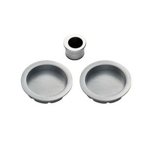 MANITALĀ® Sliding Door Rose with Flush Pull - Satin Chrome - 57mm