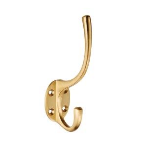 CARLISLE BRASS® Hat and Coat Hook - Satin Brass - 127mm