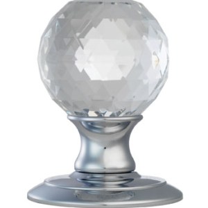 CARLISLE BRASSĀ® Ice Facetted Crystal Knob - Polished Chrome