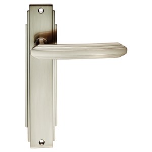 CARLISLE BRASSĀ® Art Deco Lever on Latch Backplate - Satin Nickel - 205 x 45mm