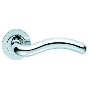 MANITALĀ® Squiggle Lever on Round Rose in - Polished Chrome - 51mm