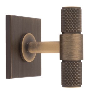 CARLISLE BRASSĀ® Knurled T-Bar on backplate - Antique Brass