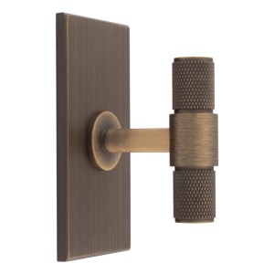 CARLISLE BRASSĀ® Knurled T-Bar on backplate - Antique Brass