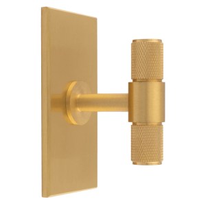 CARLISLE BRASSĀ® Knurled T-Bar on backplate - Satin Brass