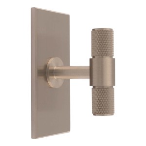 CARLISLE BRASSĀ® Knurled T-Bar on backplate - Satin Nickel
