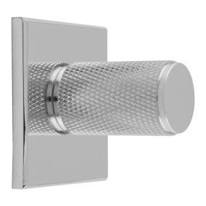 CARLISLE BRASSĀ® Knurled Cylinder Knob on backplate - Polished Chrome
