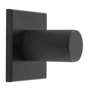 CARLISLE BRASSĀ® Knurled Cylinder Knob on backplate - Black