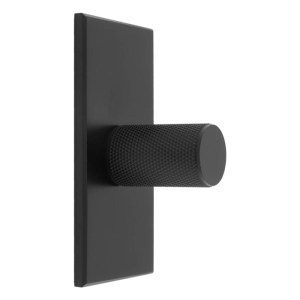 CARLISLE BRASSĀ® Knurled Cylinder Knob on backplate - Black