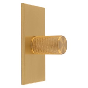 CARLISLE BRASSĀ® Knurled Cylinder Knob on backplate - Satin Brass