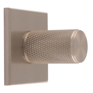 CARLISLE BRASSĀ® Knurled Cylinder Knob on backplate - Satin Nickel