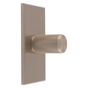 CARLISLE BRASSĀ® Knurled Cylinder Knob on backplate - Satin Nickel