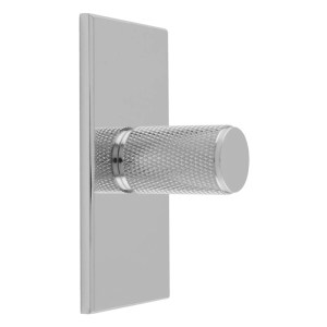CARLISLE BRASSĀ® Knurled Cylinder Knob on backplate - Polished Chrome