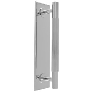 CARLISLE BRASSĀ® Lines Pull Handles on backplate - Polished Chrome - 160mm c/c