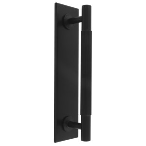 CARLISLE BRASSĀ® Lines Pull Handles on backplate - Black - 160mm c/c