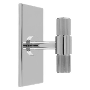CARLISLE BRASSĀ® Lines T-Bar Knob on Backplate - Polished Chrome