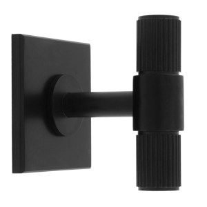 CARLISLE BRASSĀ® Lines T-Bar Knob on Backplate - Black