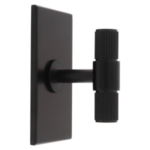 CARLISLE BRASSĀ® Lines T-Bar Knob on Backplate - Black