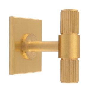 CARLISLE BRASSĀ® Lines T-Bar Knob on Backplate - Satin Brass
