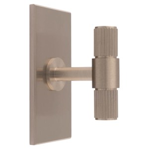 CARLISLE BRASSĀ® Lines T-Bar Knob on Backplate - Satin Nickel