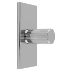 CARLISLE BRASSĀ® Lines Cylinder Knob on Backplate - Polished Chrome