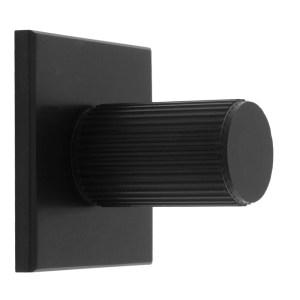 CARLISLE BRASSĀ® Lines Cylinder Knob on Backplate - Black