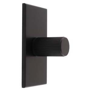 CARLISLE BRASSĀ® Lines Cylinder Knob on Backplate - Black