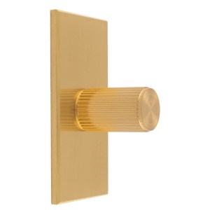 CARLISLE BRASSĀ® Lines Cylinder Knob on Backplate - Satin Brass