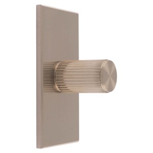 CARLISLE BRASSĀ® Lines Cylinder Knob on Backplate - Satin Nickel