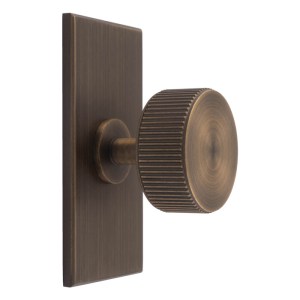 CARLISLE BRASSĀ® Lines Radio Knob on Backplate - Antique Brass