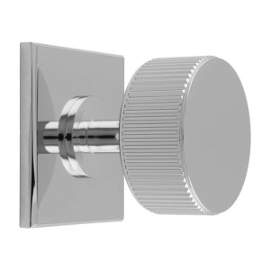 CARLISLE BRASSĀ® Lines Radio Knob on Backplate - Polished Chrome