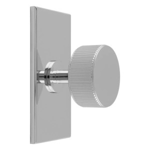 CARLISLE BRASSĀ® Lines Radio Knob on Backplate - Polished Chrome