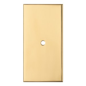 CARLISLE BRASSĀ® Rectangular Cupboard knob Backplate - Polished Brass - 76 x 40mm