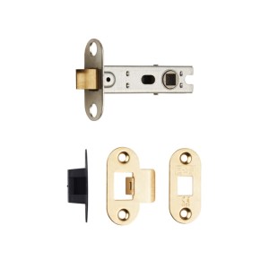 EUROSPECĀ® Bolt Through Tubular Latch Radius - Brass plated - 76mm