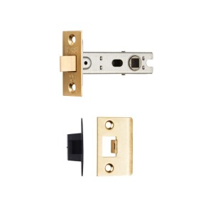 EUROSPECĀ® Bolt Through Tubular Latch Square - Brass plated - 76mm