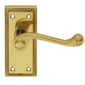 CARLISLE BRASSĀ® Georgian Lever on Latch Backplate Contract - Polished Brass - 110mm x 50mm