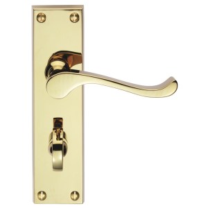 CARLISLE BRASS® Victorian Scroll Lever on WC Backplate - Polished Brass - 150mm x 43mm - 57mm c/c