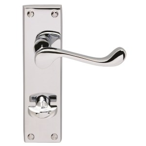 CARLISLE BRASSĀ® Contract Victorian Scroll Lever on WC Backplate - Polished Chrome - 155mm x 40mm - 57mm c/c