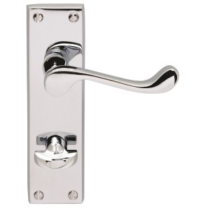 CARLISLE BRASS® Victorian Scroll Lever on WC Backplate - Polished Chrome - 150mm x 43mm - 57mm c/c