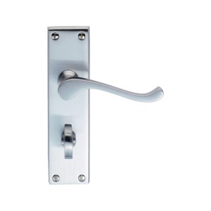 CARLISLE BRASSĀ® Contract Victorian Scroll Lever on WC Backplate - Satin Chrome - 155mm x 40mm - 57mm c/c