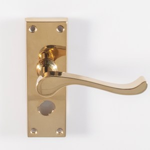 CARLISLE BRASSĀ® Contract Victorian Scroll Lever on Privacy Backplate - Polished Brass - 120mm x 40mm
