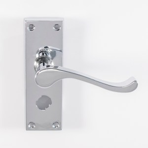 CARLISLE BRASSĀ® Contract Victorian Scroll Lever on Privacy Backplate - Polished Chrome - 120mm x 40mm