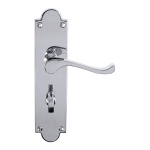 CARLISLE BRASSĀ® Victorian Scroll Lever On Shaped Backplate Bathroom 57mm C/C (Contract Range) - Polished Chrome