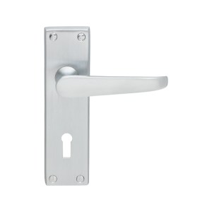 CARLISLE BRASSĀ® Contract Victorian Lever on Lock Backplate - Satin Chrome - 155mm x 40mm - 57mm c/c